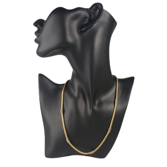 Two Tone Metal Snake Chain Choker - Picture 1 of 5
